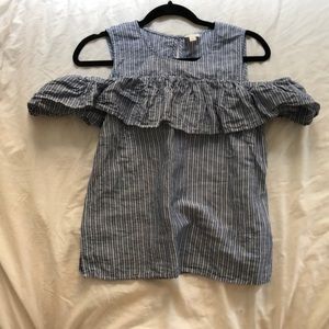 Jcrew off the shoulder ruffle tank